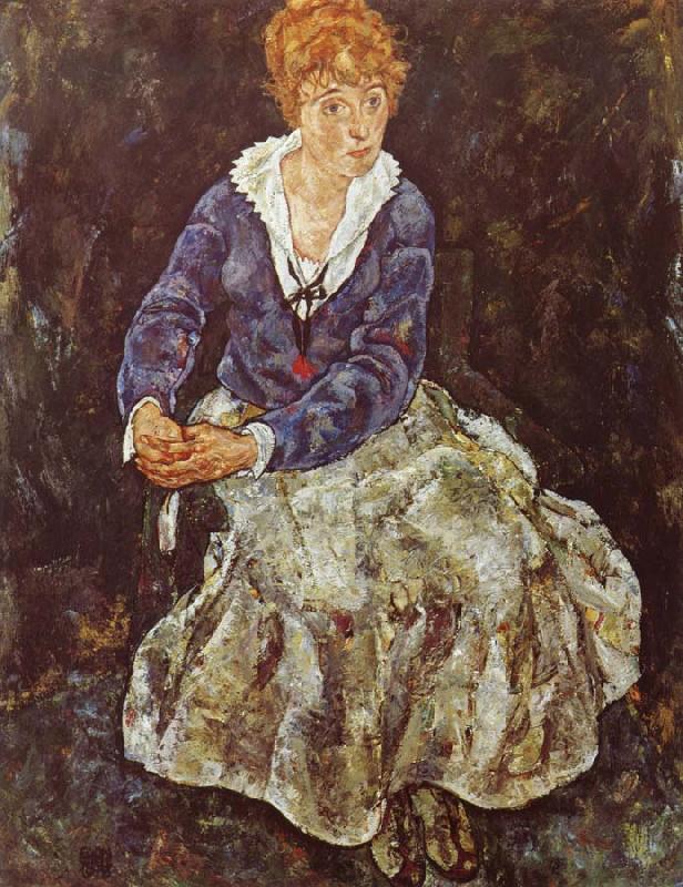 Egon Schiele Portrait of Edith Schiele Seated